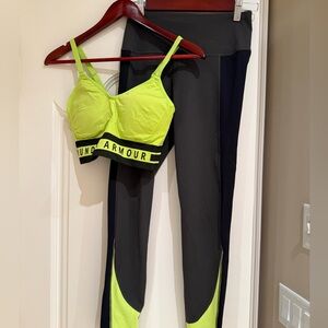 Under Armour Lime Green and Black Activewear Set